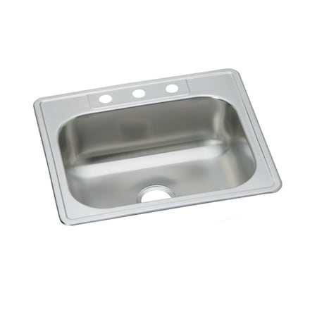 Elkay Dayton Stainless Steel 25 X 22 X 8-1/16 Single Bowl Top Mount Sink DSEW40125223